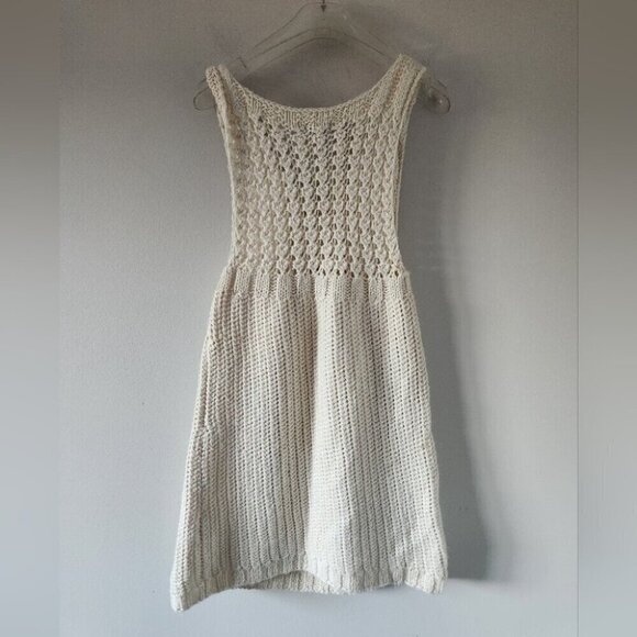 ARITZIA | Wilfred Crochet sweater vest jumper dress wool alpaca cream sz S - Picture 3 of 7